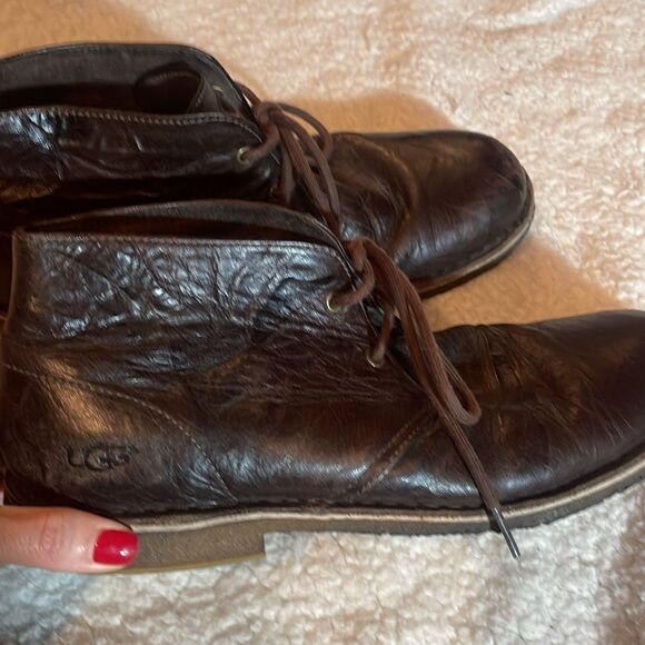 Ugg mens leather boots size 11 - Picture 4 of 11